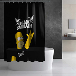 Шторка для душа Black Sabbath Гомер Симпсон Simpsons, цвет: 3D-принт — фото 2