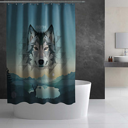 Шторка для душа Серый волк - голова, цвет: 3D-принт — фото 2