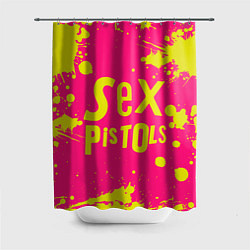 Шторка для душа Sex Pistols Yellow Logo, цвет: 3D-принт