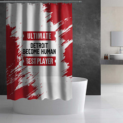 Шторка для душа Detroit Become Human: красные таблички Best Player, цвет: 3D-принт — фото 2