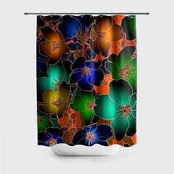 Шторка для душа Vanguard floral pattern Summer night Fashion trend, цвет: 3D-принт
