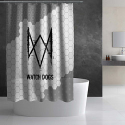 Шторка для душа Watch Dogs Glitch на темном фоне FS, цвет: 3D-принт — фото 2