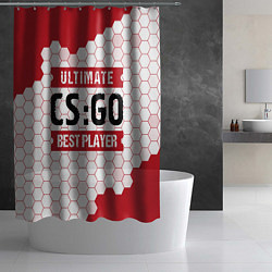 Шторка для душа CS:GO: красные таблички Best Player и Ultimate, цвет: 3D-принт — фото 2
