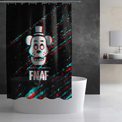 Шторка для душа FNAF в стиле Glitch Баги Графики на темном фоне, цвет: 3D-принт — фото 2