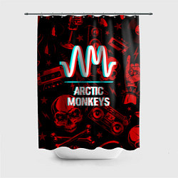 Шторка для душа Arctic Monkeys Rock Glitch, цвет: 3D-принт