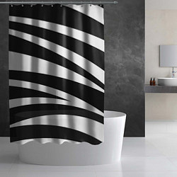 Шторка для душа Зебра чёрные и белые полосы, цвет: 3D-принт — фото 2