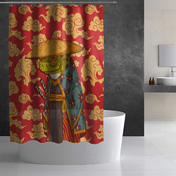 Шторка для душа Старая самурайская лягуха, цвет: 3D-принт — фото 2