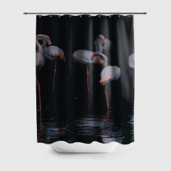 Шторка для душа Фламинго - вода, цвет: 3D-принт