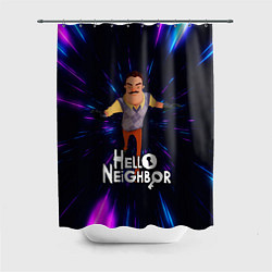 Шторка для душа Hello Neighbor Привет сосед Бегущий сосед, цвет: 3D-принт