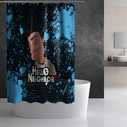 Шторка для душа Hello Neighbor Привет сосед Ник Рот, цвет: 3D-принт — фото 2