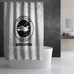 Шторка для душа Brighton с потертостями на светлом фоне, цвет: 3D-принт — фото 2