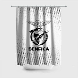 Шторка для душа Benfica с потертостями на светлом фоне, цвет: 3D-принт