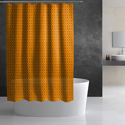 Шторка для душа Оранжевые классические узоры, цвет: 3D-принт — фото 2