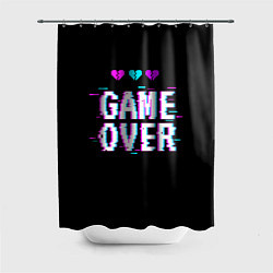 Шторка для душа Game Over Pixels, цвет: 3D-принт