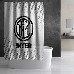 Шторка для душа Inter с потертостями на светлом фоне, цвет: 3D-принт — фото 2