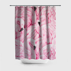 Шторка для душа Pink Flamingos, цвет: 3D-принт