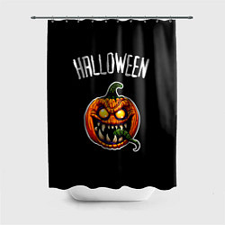 Шторка для душа Halloween - светильник Джека, цвет: 3D-принт