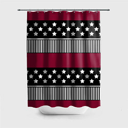 Шторка для душа Burgundy black striped pattern, цвет: 3D-принт