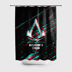 Шторка для душа Assassins Creed в стиле glitch и баги графики на т, цвет: 3D-принт