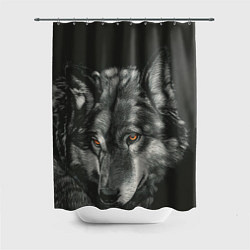 Шторка для душа Серый мудрый волк, цвет: 3D-принт