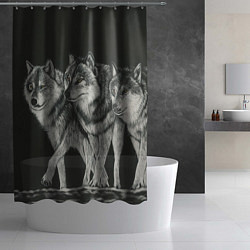 Шторка для душа Три волка, цвет: 3D-принт — фото 2