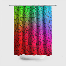 Шторка для душа Разноцветное витражное стекло, цвет: 3D-принт