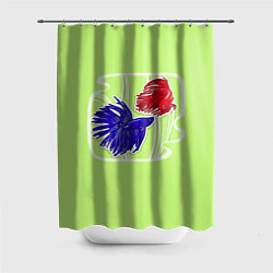 Шторка для душа Яркие экзотические рыбки, цвет: 3D-принт