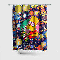 Шторка для душа Bart Simpson пьёт лимонад, цвет: 3D-принт