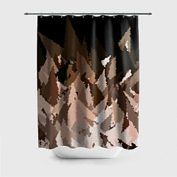 Шторка для душа Abstract mosaic pattern brown and black, цвет: 3D-принт