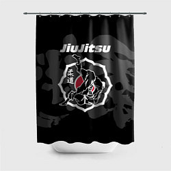 Шторка для душа Jiu-jitsu throw logo, цвет: 3D-принт