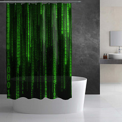 Шторка для душа Двоичный код зеленый, цвет: 3D-принт — фото 2
