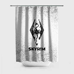 Шторка для душа Skyrim с потертостями на светлом фоне, цвет: 3D-принт