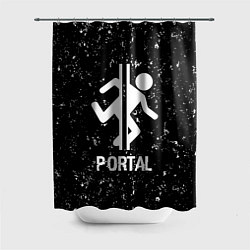 Шторка для душа Portal glitch на темном фоне, цвет: 3D-принт
