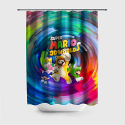 Шторка для душа Super Mario 3D World - Nintendo - Team of heroes, цвет: 3D-принт