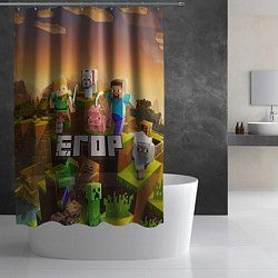 Шторка для душа Егор Minecraft, цвет: 3D-принт — фото 2