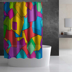 Шторка для душа Фон из разноцветных кубиков, цвет: 3D-принт — фото 2