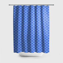 Шторка для душа Синий геометрический узор текстура, цвет: 3D-принт