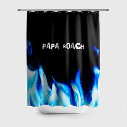 Шторка для душа Papa Roach blue fire, цвет: 3D-принт