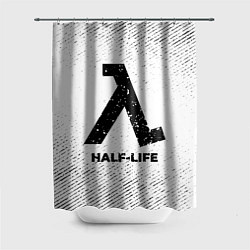 Шторка для душа Half-Life с потертостями на светлом фоне, цвет: 3D-принт
