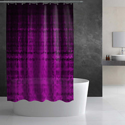 Шторка для душа Абстрактный мозаичный черно - пурпурный узор, цвет: 3D-принт — фото 2