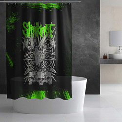 Шторка для душа Slipknot green logo, цвет: 3D-принт — фото 2