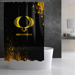 Шторка для душа SsangYong - gold gradient, цвет: 3D-принт — фото 2