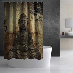 Шторка для душа Статуя Будды, цвет: 3D-принт — фото 2