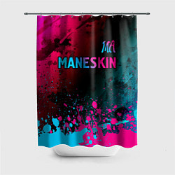 Шторка для душа Maneskin - neon gradient: символ сверху, цвет: 3D-принт
