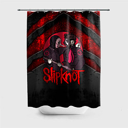 Шторка для ванной Slipknot black and red
