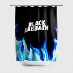 Шторка для душа Black Sabbath blue fire, цвет: 3D-принт