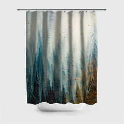 Шторка для душа Абстрактные водянистые паттерны и краски, цвет: 3D-принт