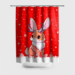 Шторка для душа Кролик олень - кролик с рожками, цвет: 3D-принт