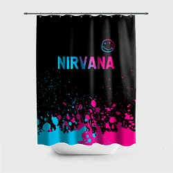 Шторка для душа Nirvana - neon gradient: символ сверху, цвет: 3D-принт