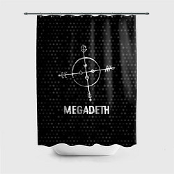 Шторка для душа Megadeth glitch на темном фоне, цвет: 3D-принт